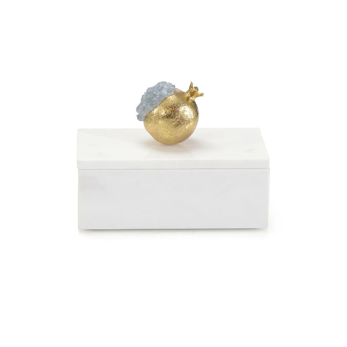 John Richard Cyanite Pomegranate And White Marble Box II