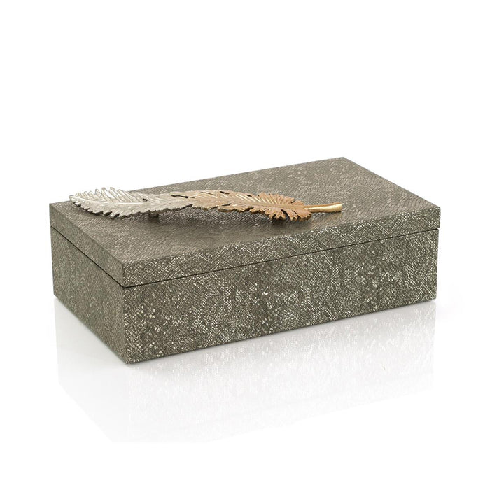 John Richard Feathered Vegan Snakeskin Box