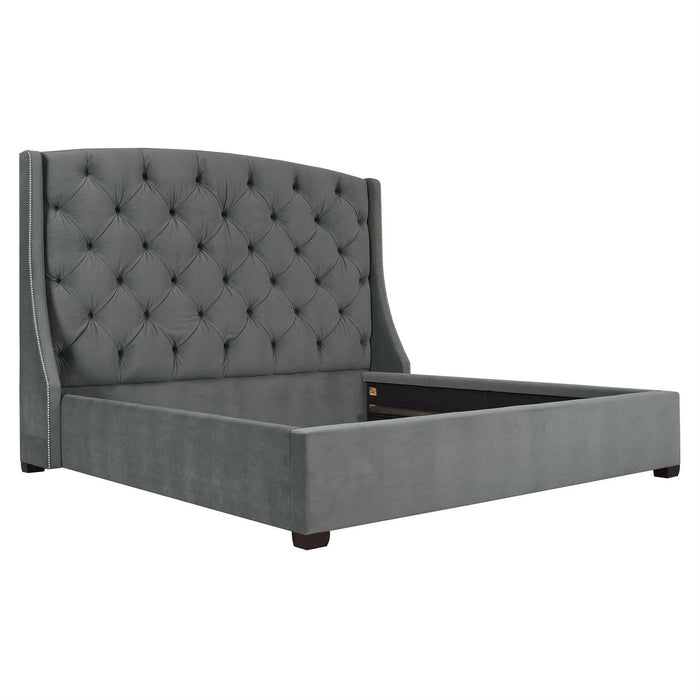 Bernhardt Interiors Jordan Button-Tufted Wing Bed 64"