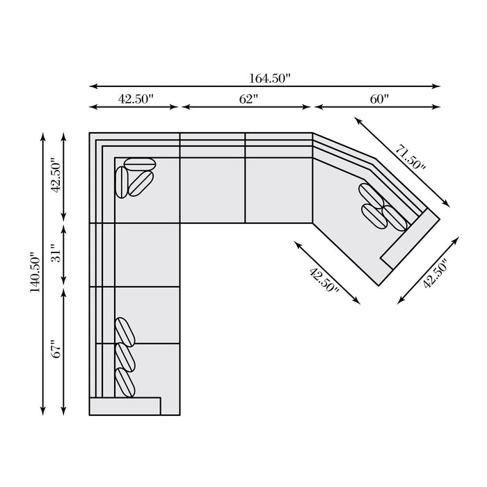 Bernhardt Sydney 5 PC Sectional