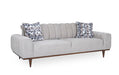 Michael Amini Balboa Chenille Sofa - Shell Gray/Warm Walnut