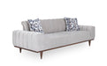 Michael Amini Balboa Chenille Sofa - Shell Gray/Warm Walnut