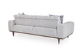 Michael Amini Balboa Chenille Sofa - Shell Gray/Warm Walnut