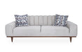 Michael Amini Balboa Chenille Sofa - Shell Gray/Warm Walnut