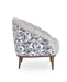 Michael Amini Balboa Chenille Accent Chair - Beach Gray/Warm Walnut