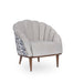 Michael Amini Balboa Chenille Accent Chair - Beach Gray/Warm Walnut