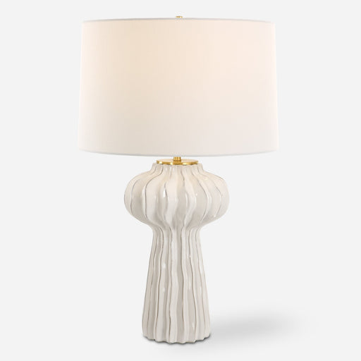 Uttermost Wrenley Ridged White Table Lamp