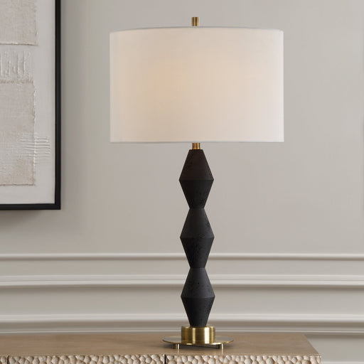 Uttermost Threefold Black Stone Table Lamp