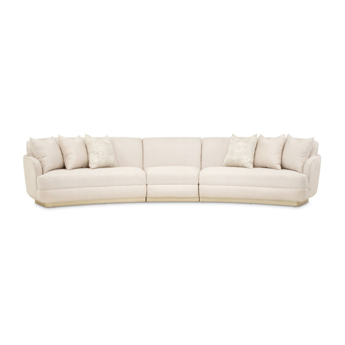 Michael Amini Aurora 3-Piece Sectional Sofa - Linen/Moonlight