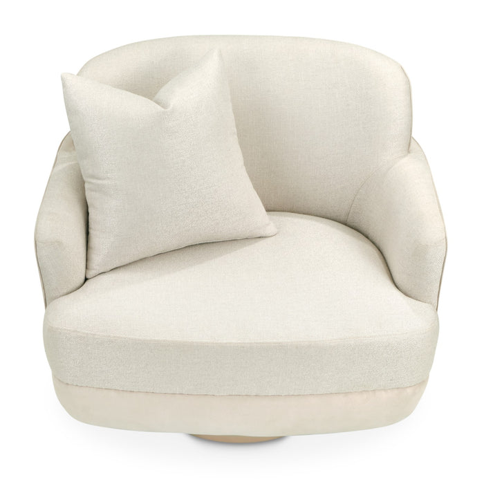 Michael Amini Aurora Swivel Accent Chair - Linen/Moonlight