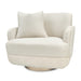 Michael Amini Aurora Swivel Accent Chair - Linen/Moonlight