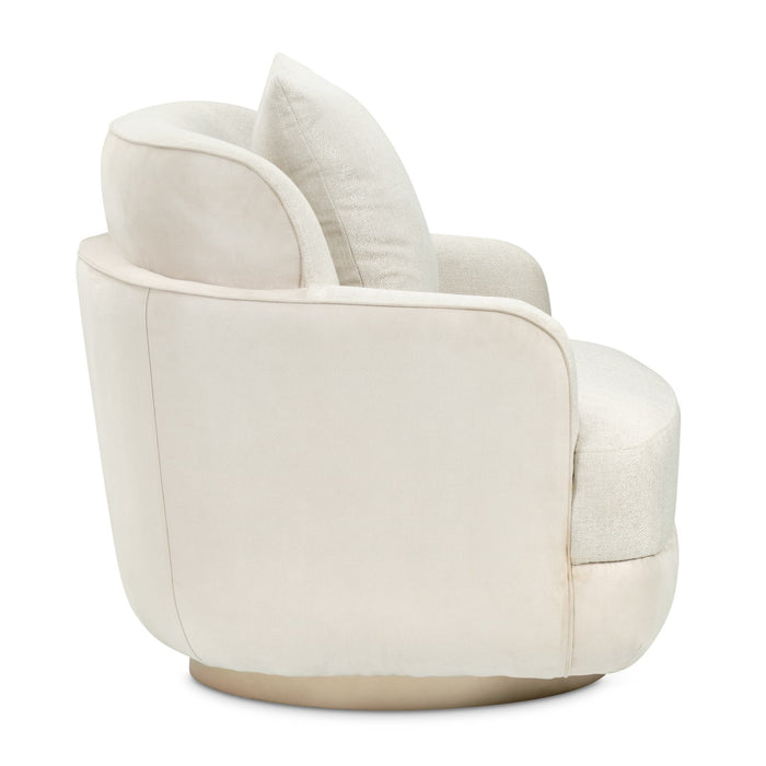 Michael Amini Aurora Swivel Accent Chair - Linen/Moonlight