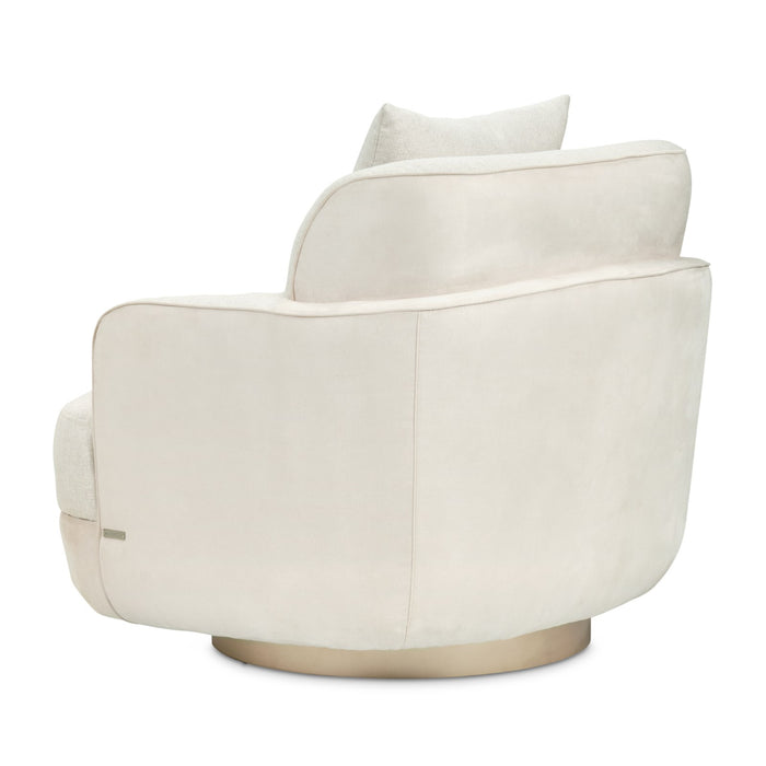 Michael Amini Aurora Swivel Accent Chair - Linen/Moonlight