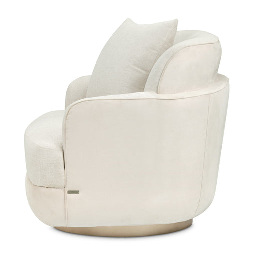 Michael Amini Aurora Swivel Accent Chair - Linen/Moonlight