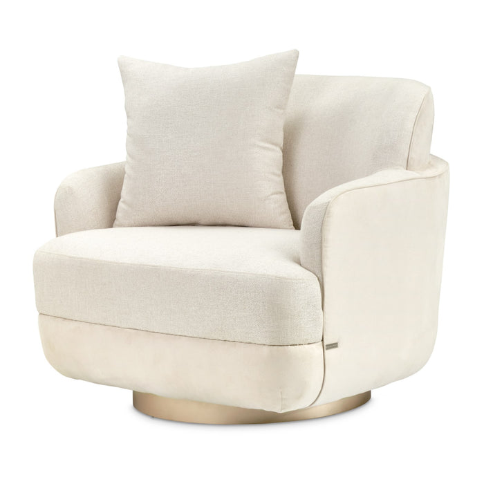 Michael Amini Aurora Swivel Accent Chair - Linen/Moonlight