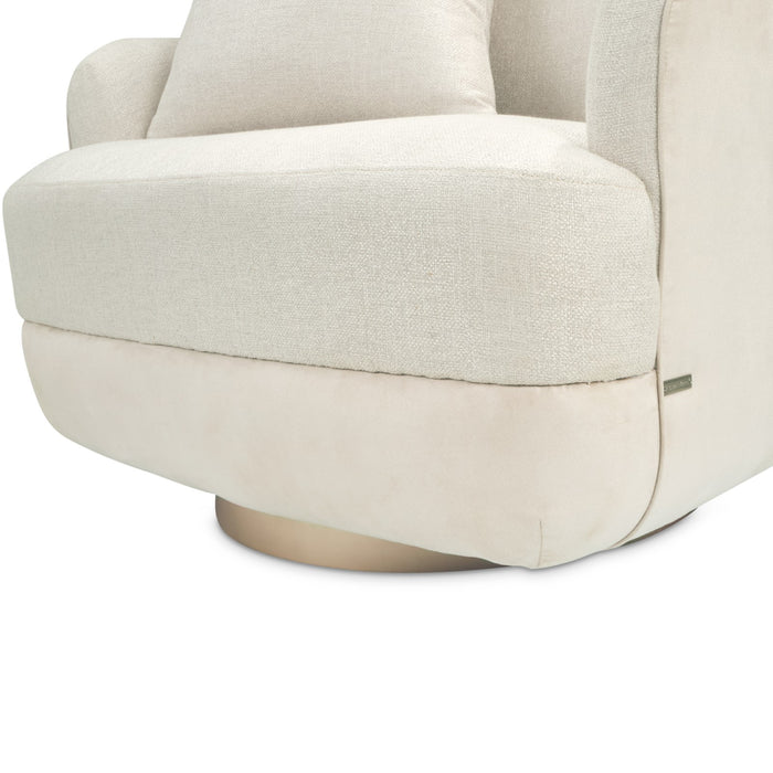 Michael Amini Aurora Swivel Accent Chair - Linen/Moonlight