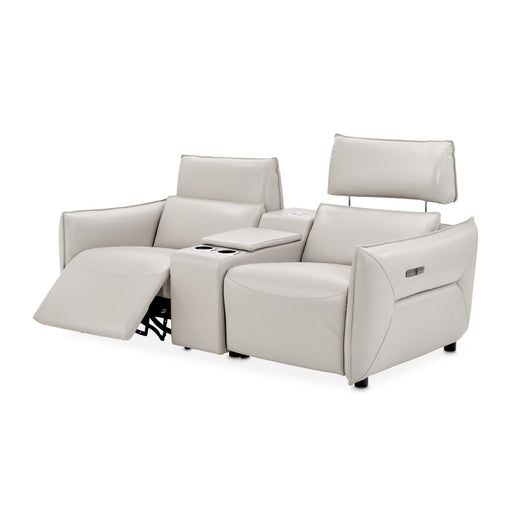 Michael Amini Verona 3-Piece Sectional with Storage Console - Light Gray