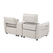 Michael Amini Verona 3-Piece Sectional with Storage Console - Light Gray