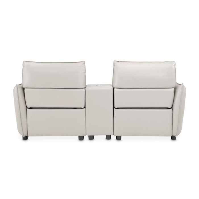 Michael Amini Verona 3-Piece Sectional with Storage Console - Light Gray