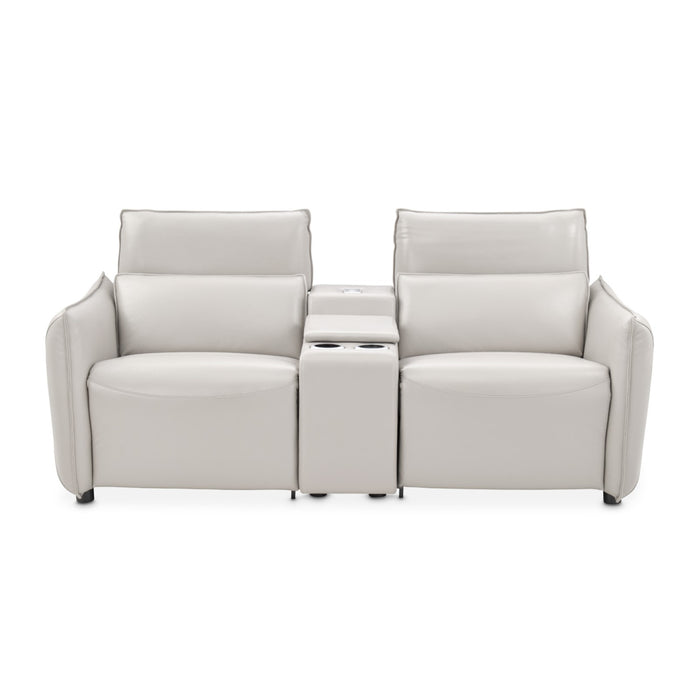 Michael Amini Verona 3-Piece Sectional with Storage Console - Light Gray