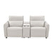 Michael Amini Verona 3-Piece Sectional with Storage Console - Light Gray