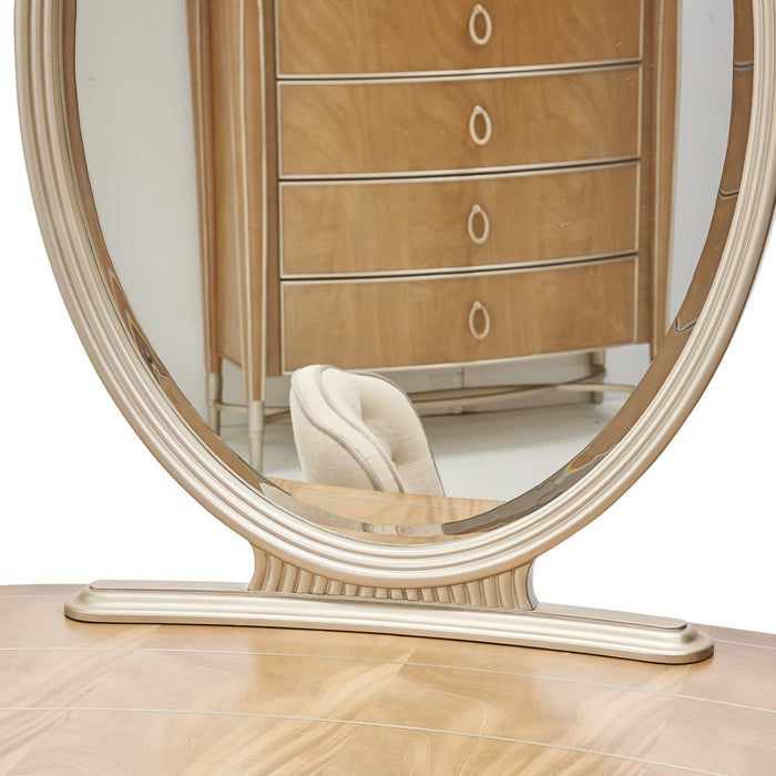 Michael Amini Villa Cherie Vanity with Mirror - Caramel