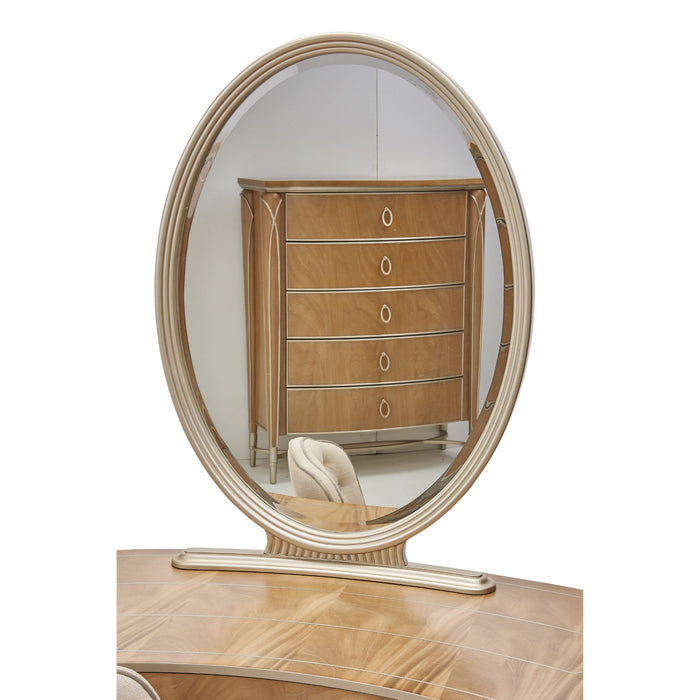 Michael Amini Villa Cherie Vanity with Mirror - Caramel