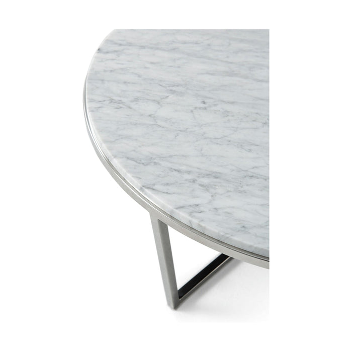 Theodore Alexander TA Studio Small Fisher Round Cocktail Table Marble