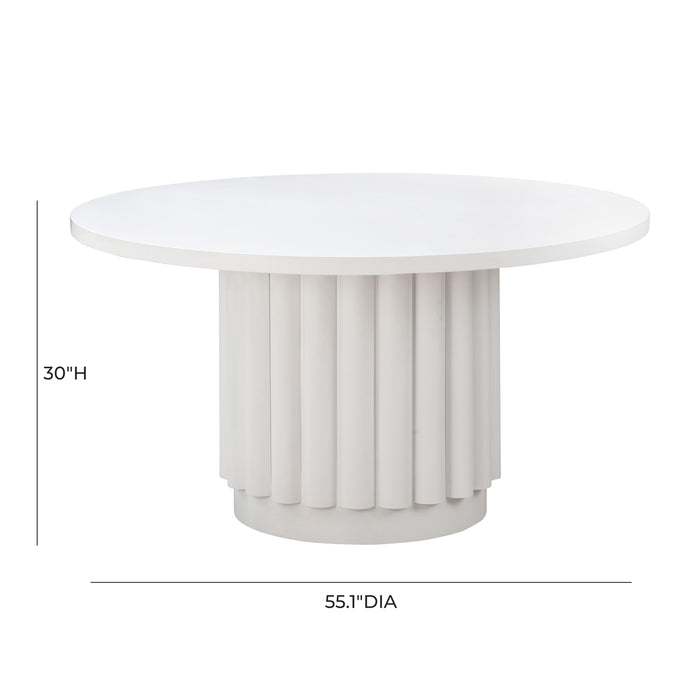 TOV Furniture Kali 55 Inch White Round Dining Table