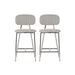 TOV Furniture Ariana Grey Counter Stool - Silver Legs Set of 2