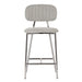 TOV Furniture Ariana Grey Counter Stool - Silver Legs Set of 2