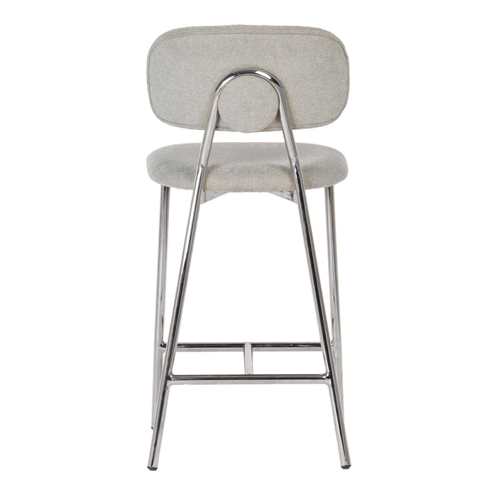 TOV Furniture Ariana Grey Counter Stool - Silver Legs Set of 2