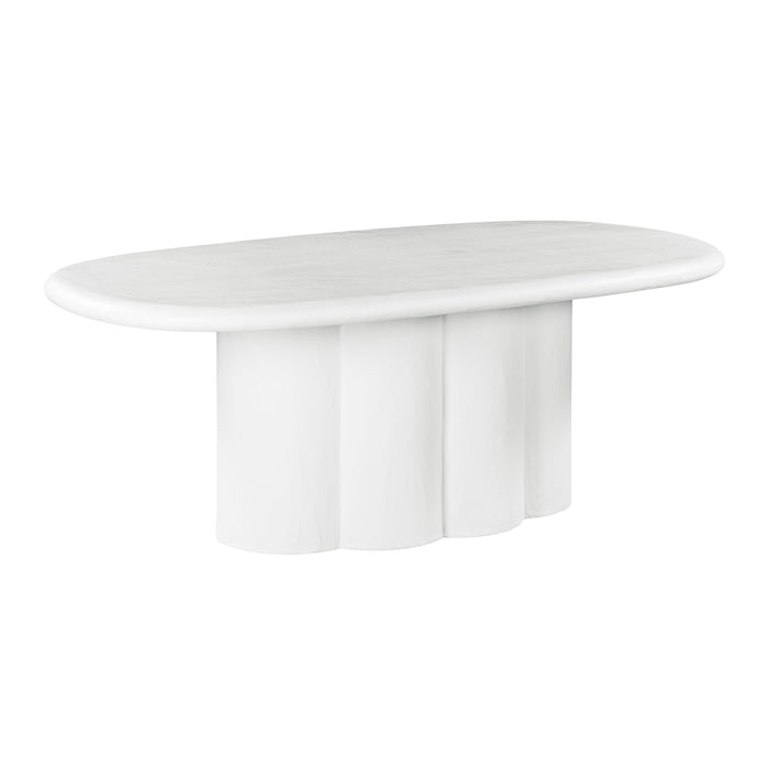 TOV Furniture Elika Faux Plaster Oval Dining Table