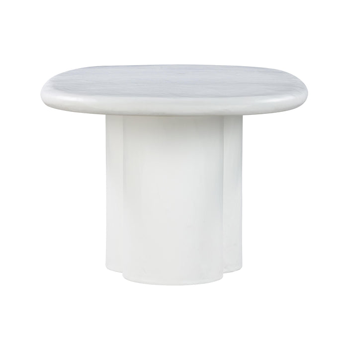 TOV Furniture Elika Faux Plaster Oval Dining Table