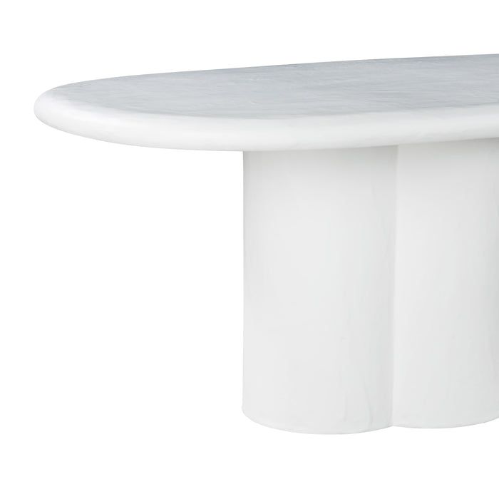 TOV Furniture Elika Faux Plaster Oval Dining Table