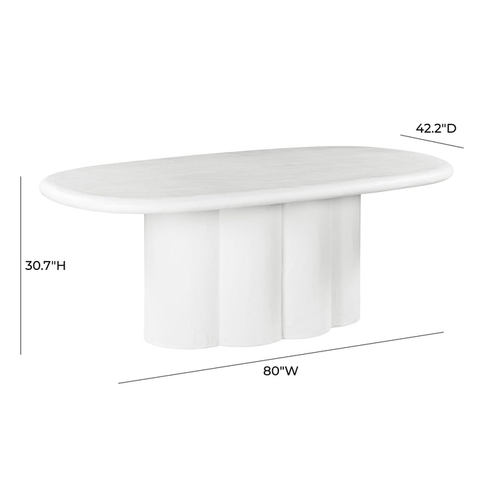 TOV Furniture Elika Faux Plaster Oval Dining Table