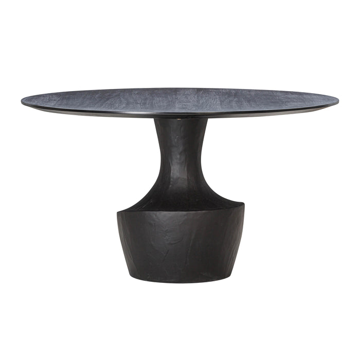 TOV Furniture Gevra Black Acacia & Faux Plaster Dining Table