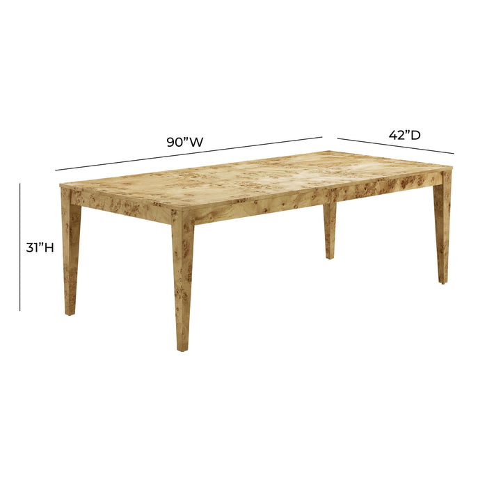 TOV Furniture Brandyss Natural Burl Rectangular Dining Table