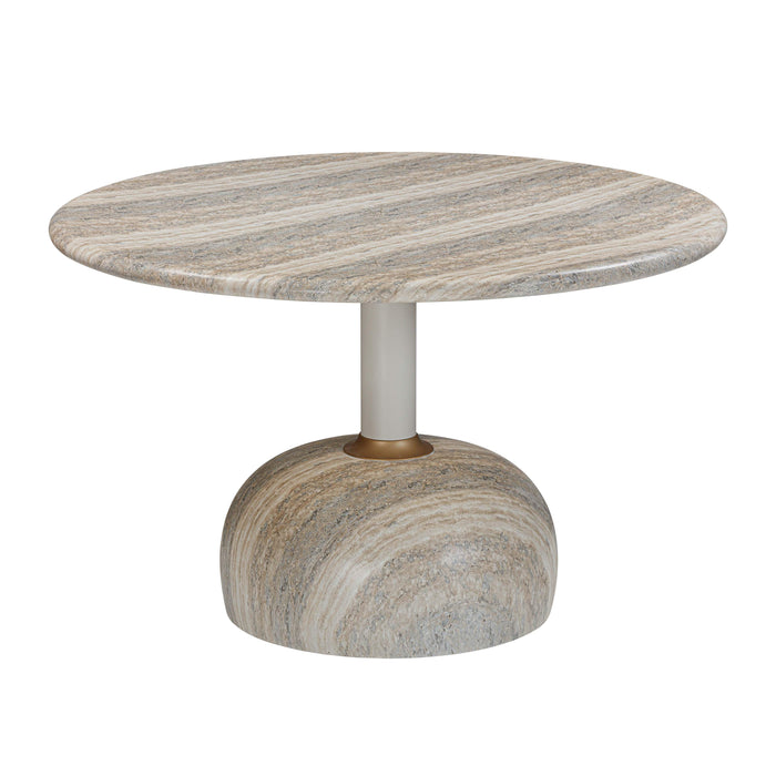 TOV Furniture Omaha Concrete Faux Travertine 48 Inch Round Dining Table