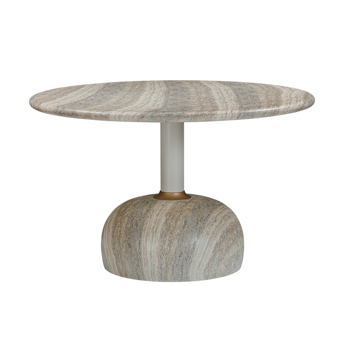 TOV Furniture Omaha Concrete Faux Travertine 48 Inch Round Dining Table