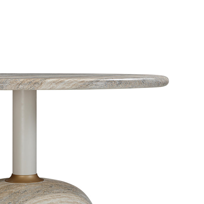 TOV Furniture Omaha Concrete Faux Travertine 48 Inch Round Dining Table