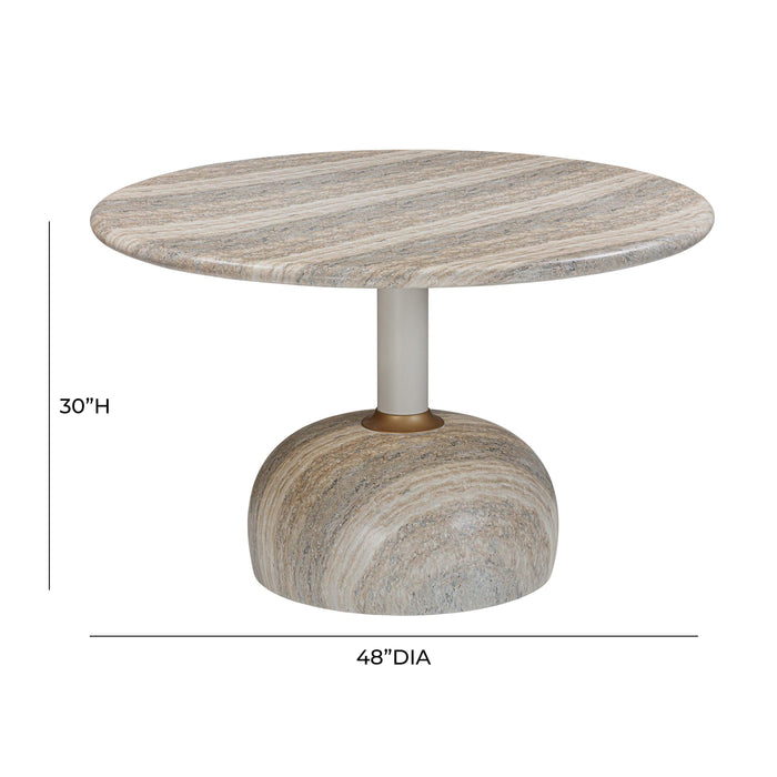 TOV Furniture Omaha Concrete Faux Travertine 48 Inch Round Dining Table