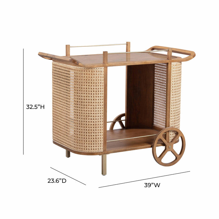 TOV Furniture Yuma Natural Rattan Bar Cart