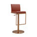 TOV Furniture Sentinel Saddle Brown and Rose Gold Adjustable Stool