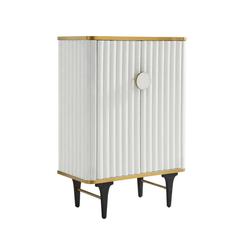 TOV Furniture Cordoba Cream Velvet Bar Cabinet