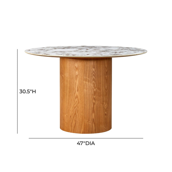 TOV Furniture Tamara Marble Ceramic Round Dinette Table