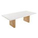 TOV Furniture Madeline White Gloss and Natural Ash Dining Table