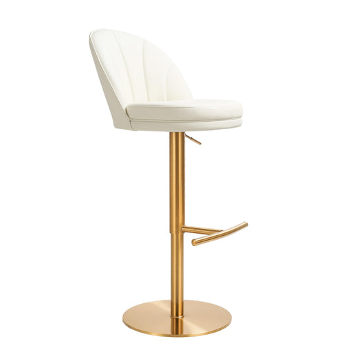 TOV Furniture Venus Cream and Gold Adjustable Swivel Stool