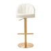 TOV Furniture Venus Cream and Gold Adjustable Swivel Stool