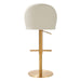 TOV Furniture Venus Cream and Gold Adjustable Swivel Stool